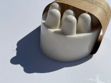 Load image into Gallery viewer, Allspice, Teakwood & Clove Oat Shea Massage Soap with Soap Saver Bag and Dragon Fire Pottery SRQ Soap/Candle Dish.