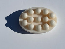 Load image into Gallery viewer, Allspice, Teakwood &amp; Clove Oat Shea Massage Soap with Soap Saver Bag and Dragon Fire Pottery SRQ Soap/Candle Dish.
